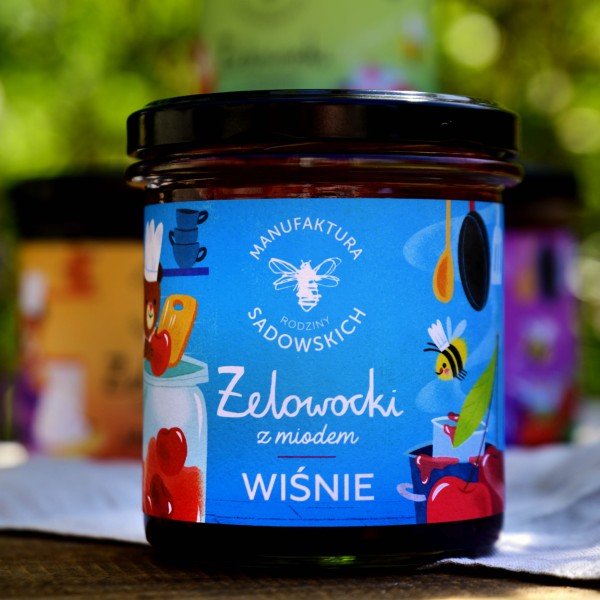 Sadowski Bee Gardens Cherries in gel with Honey "Żelowocki" 320g - Pasieki Sadowskich - Vesa Beauty