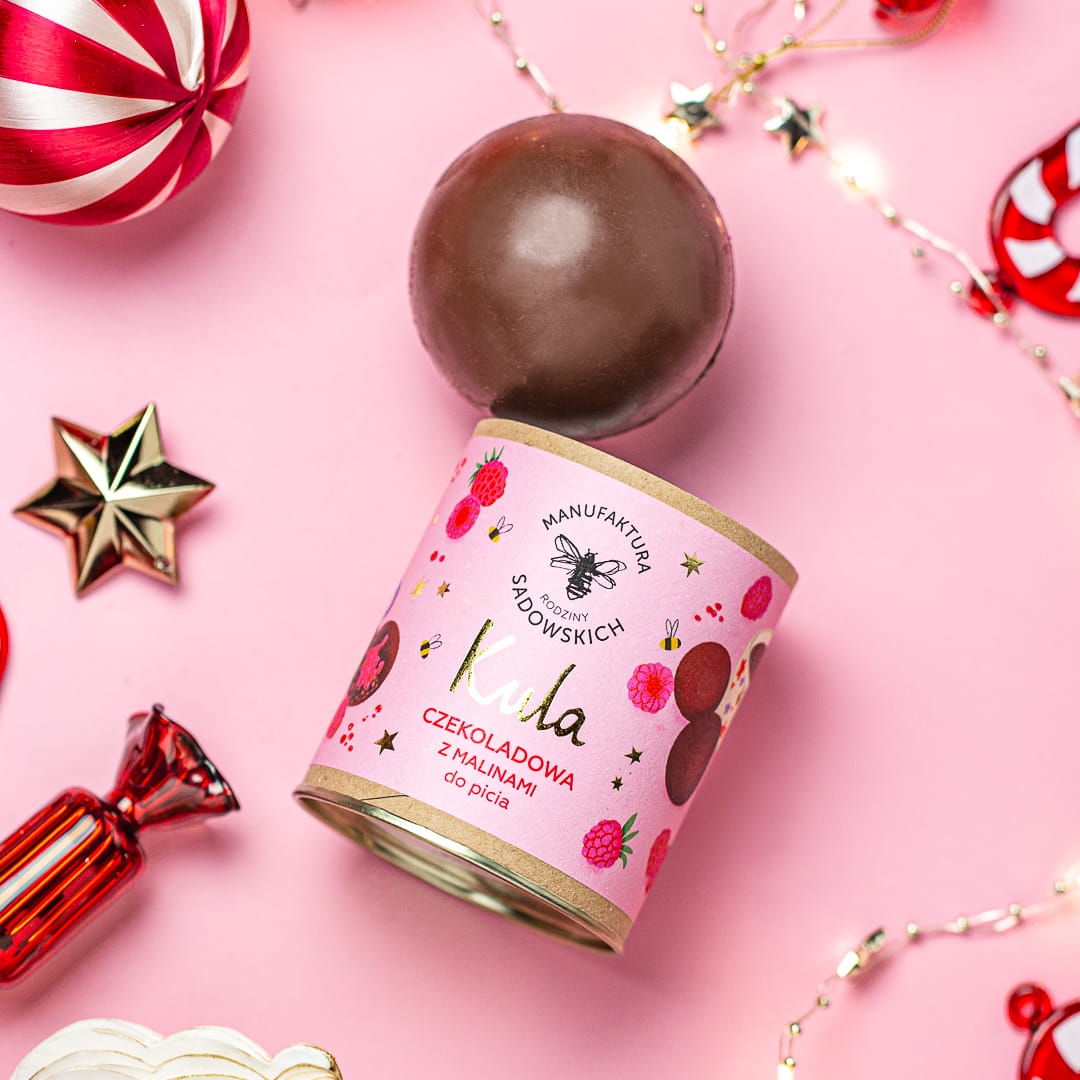 Chocolate ball with raspberries to drink 45g