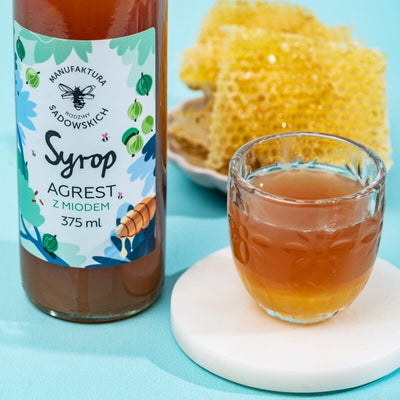 Sadowski Bee Gardens Gooseberry syrup with honey 375ml - Pasieki Sadowskich - Vesa Beauty