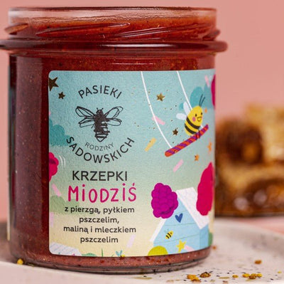 Sadowski Bee Gardens Honey with beebread, bee pollen, raspberry and royal jelly HONEY BEAR 410g - Pasieki Sadowskich - Vesa Beauty