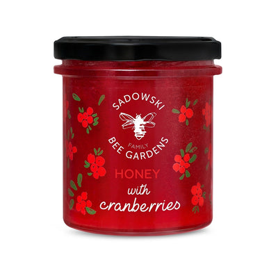 Sadowski Bee Gardens Honey with cranberry 430g - Pasieki Sadowskich - Vesa Beauty