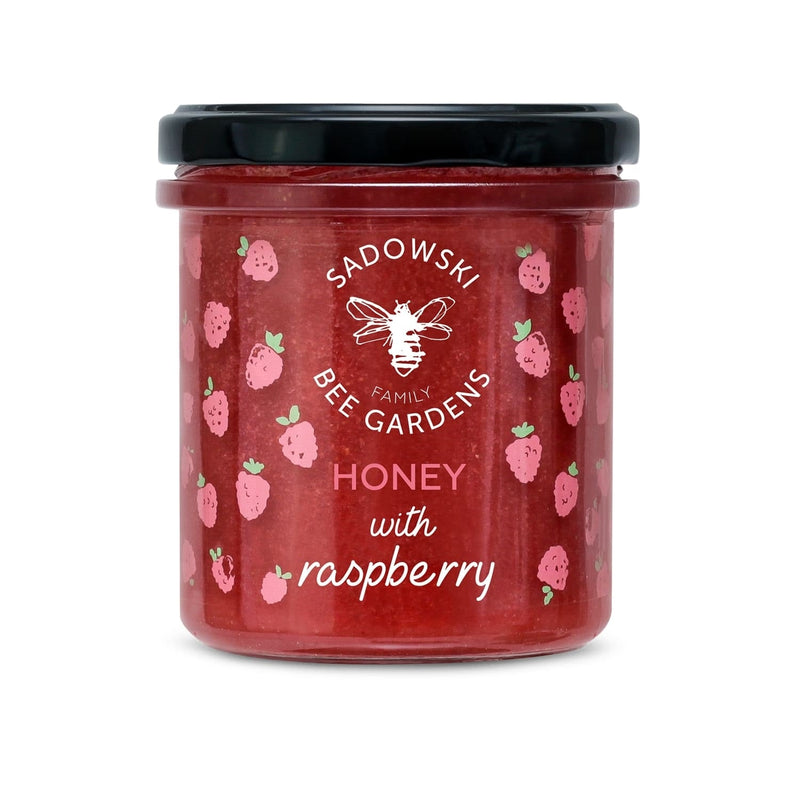 Sadowski Bee Gardens Honey with Raspberry 430g - Pasieki Sadowskich - Vesa Beauty
