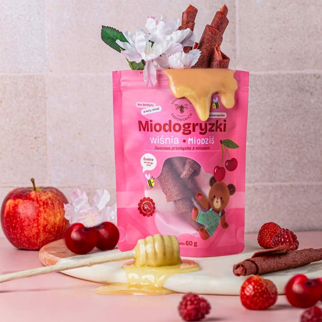 Sadowski Bee Gardens HoneyBites Fruit Rolls - Cherry 60g - Sadowski Bee Gardens - Vesa Beauty