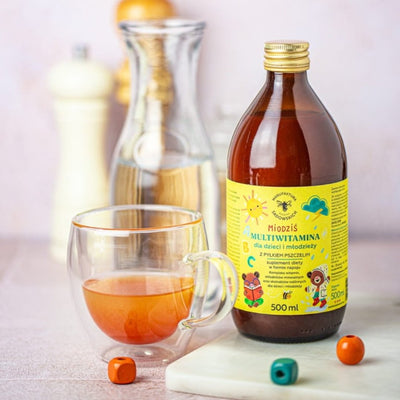 Sadowski bee Gardens Multivitamin for kids and teenagers with bee pollen Honey Bear 500ml - Pasieki Sadowskich - Vesa Beauty