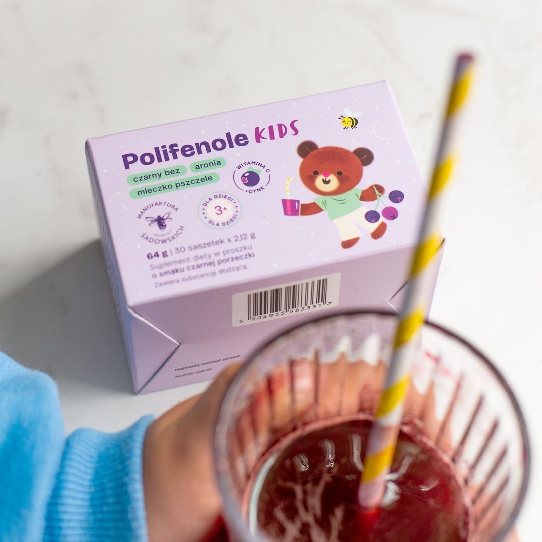 Sadowski Bee Gardens Polyphenols KIDS 3+ blackcurrant 30x2.12g - Sadowski Bee Gardens - Vesa Beauty