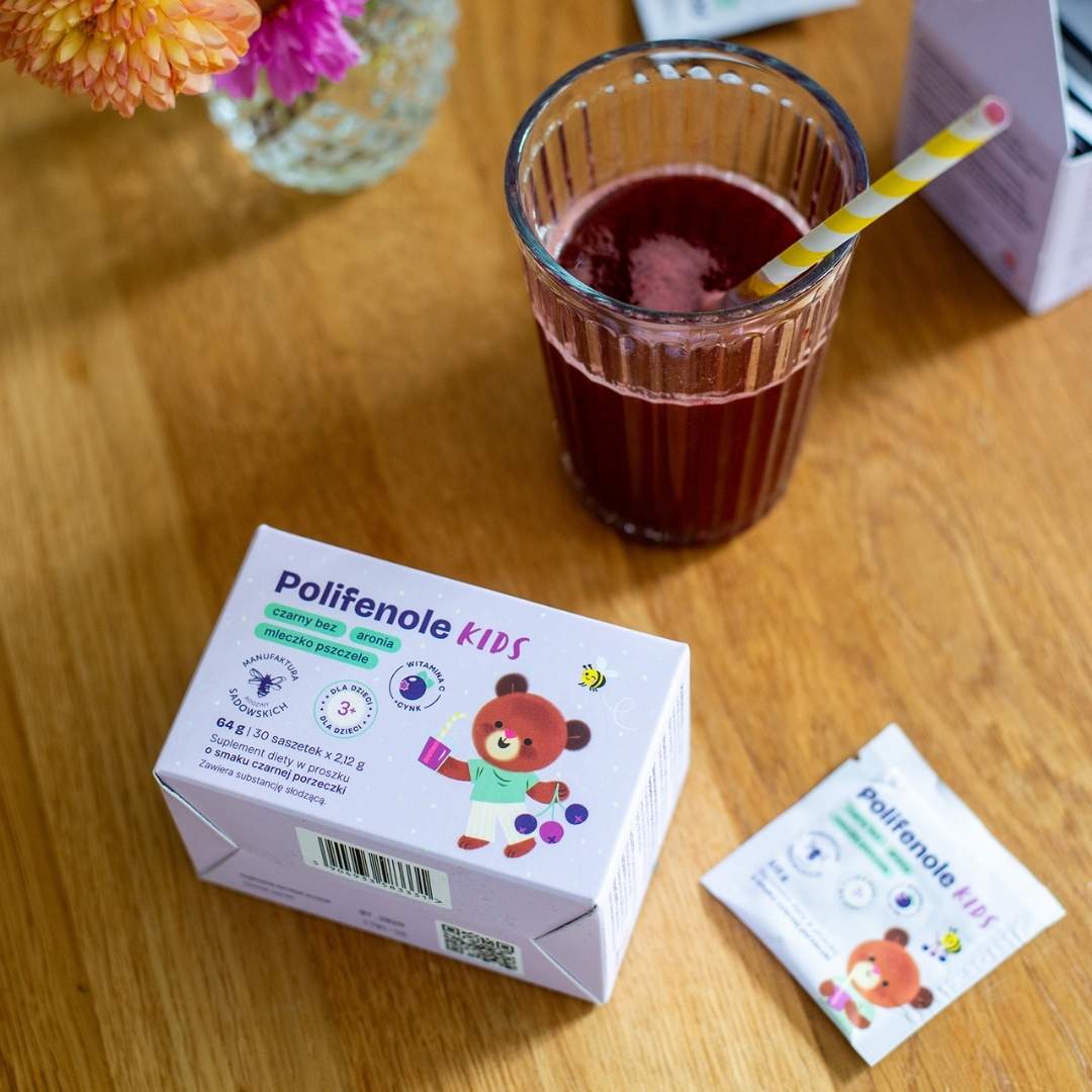 Sadowski Bee Gardens Polyphenols KIDS 3+ blackcurrant 30x2.12g - Sadowski Bee Gardens - Vesa Beauty