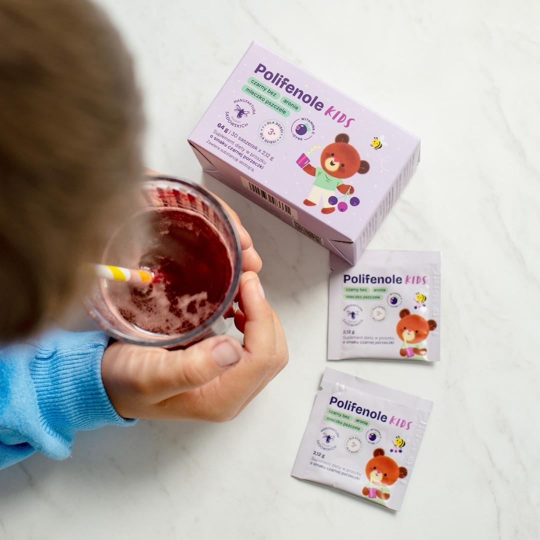 Sadowski Bee Gardens Polyphenols KIDS 3+ blackcurrant 30x2.12g - Sadowski Bee Gardens - Vesa Beauty