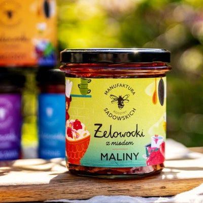 Sadowski Bee Gardens Raspberries in gel with Honey "Żelowocki" 320g - Pasieki Sadowskich - Vesa Beauty