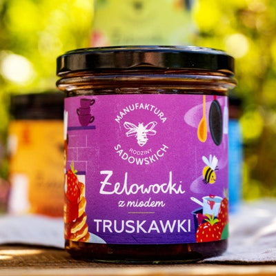 Sadowski Bee Gardens Strawberries in gel with Honey "Żelowocki" 320g - Pasieki Sadowskich - Vesa Beauty