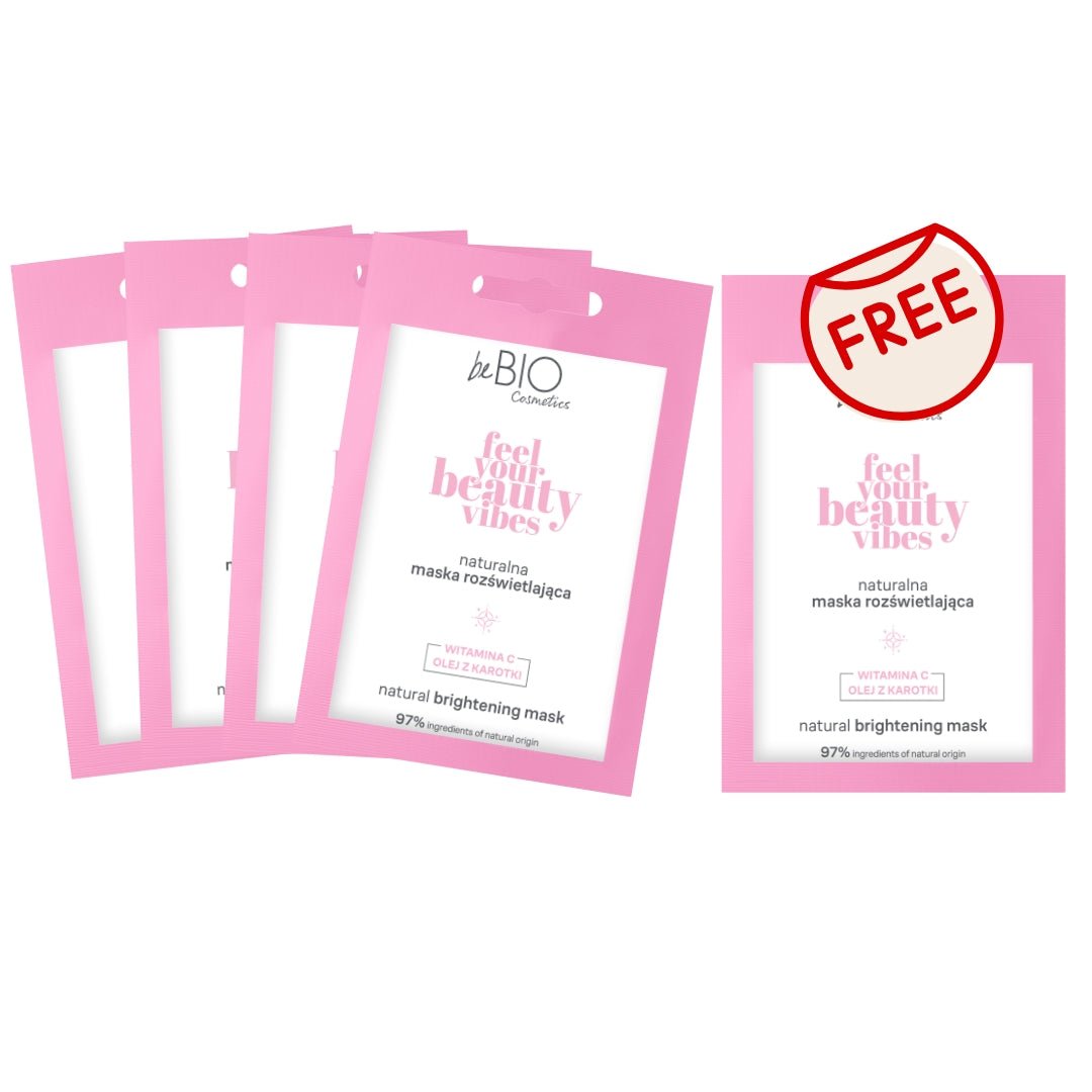 SET 4+1 FREE - Feel Your Beauty Vibes - Natural Brightening Mask 10ml - beBIO Ewa Chodakowska - Vesa Beauty