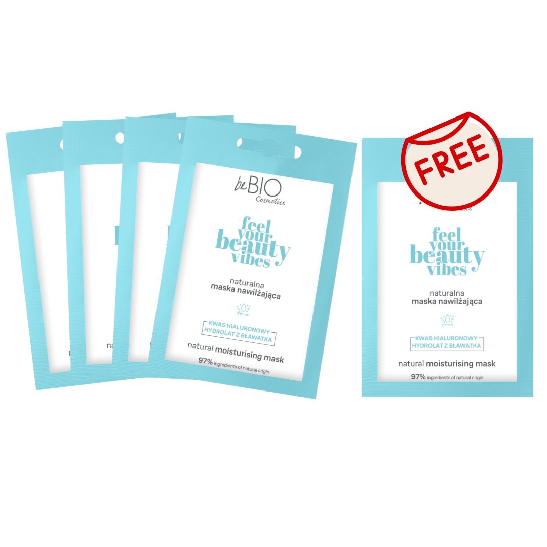 SET 4+1 FREE - Feel Your Beauty Vibes - Natural Moisturizing Mask 10ml - beBIO Ewa Chodakowska - Vesa Beauty