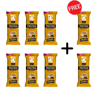 Natural Cosmetics Be Raw 6+2 FREE: Protein 27% Bar - Peanut Butter dark chocolate cover 40g