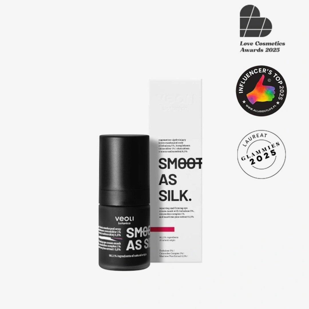 SMOOTH AS SILK repairing & firming eye cream - mask with trehalose 5%, ceramides complex 1%, maritime pine extract 0.5% 15ml - Veoli Botanica - Vesa Beauty