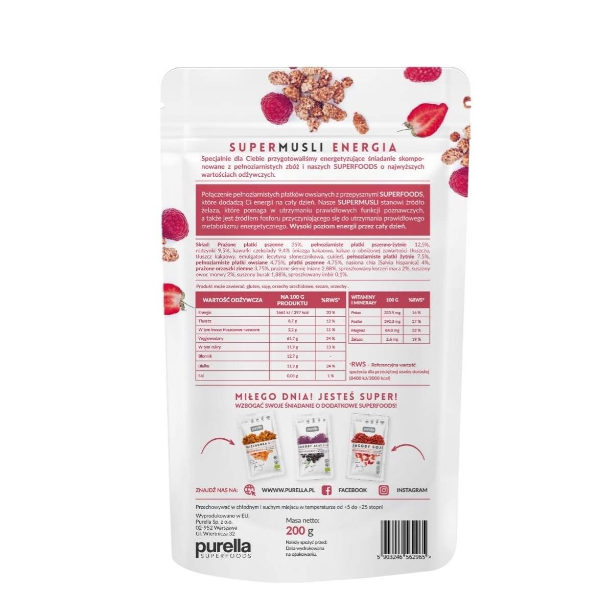 Super Muesli Energy 200g - Purella Superfoods - Vesa Beauty