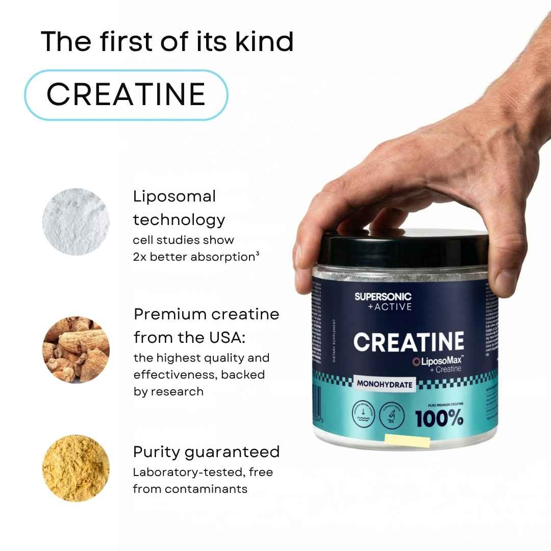 SUPERSONIC +ACTIVE Liposomal creatine - Monohydrate 350g - SUPERSONIC - Vesa Beauty