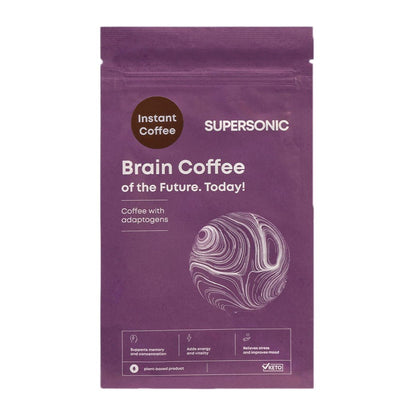 SUPERSONIC Brain Coffee - Instant coffee with adaptogens 180g - SUPERSONIC - Vesa Beauty