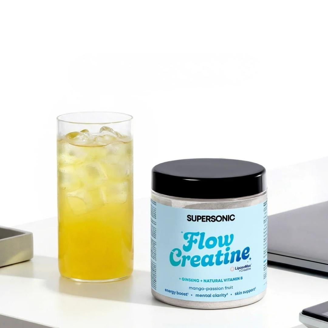 Natural Cosmetics SUPERSONIC Flow Creatine +Ginseng +Natural Vitamin B - Mango-Passion Fruit 150g