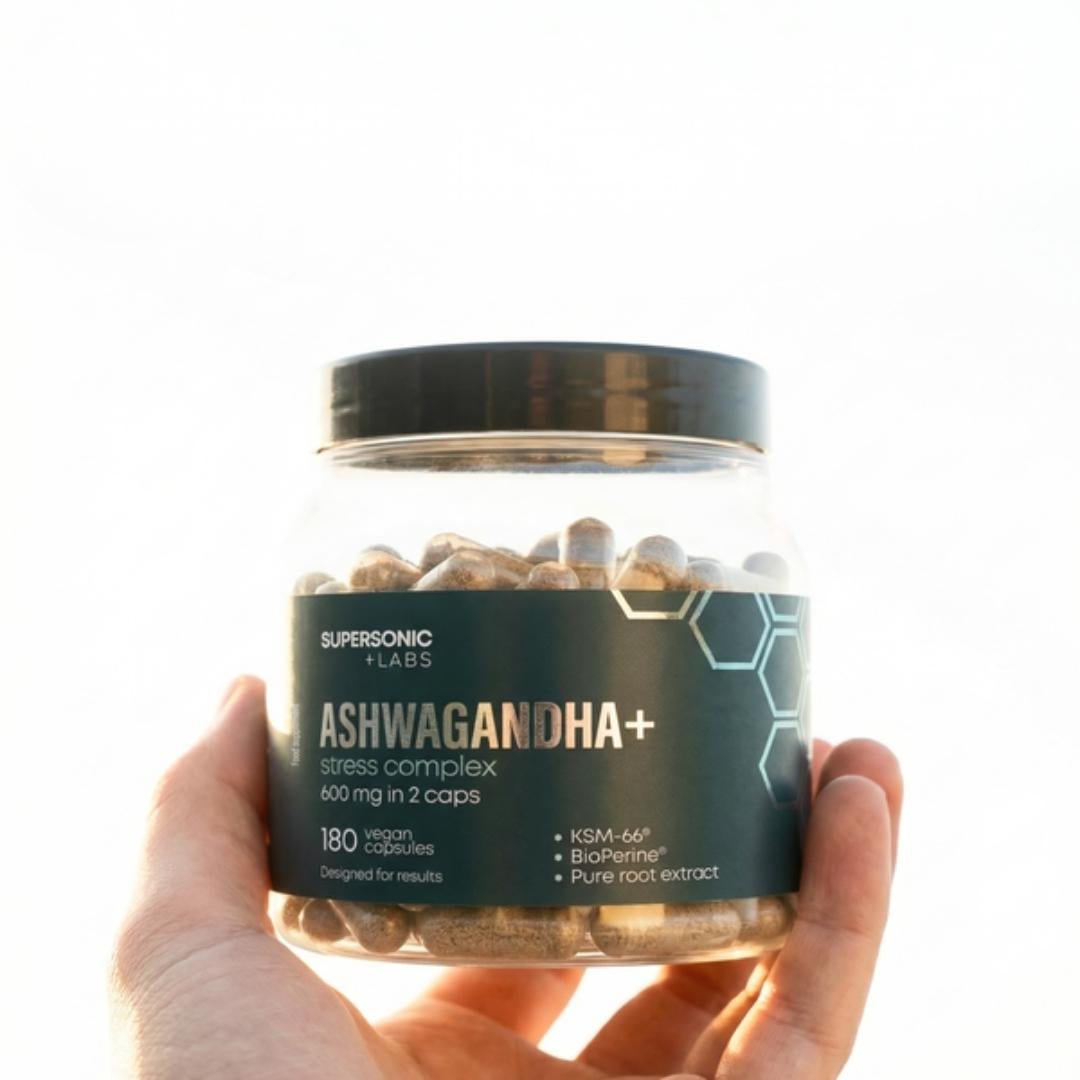 SUPERSONIC +LABS Ashwagandha+ stress complex 180 vegan capsules - SUPERSONIC - Vesa Beauty