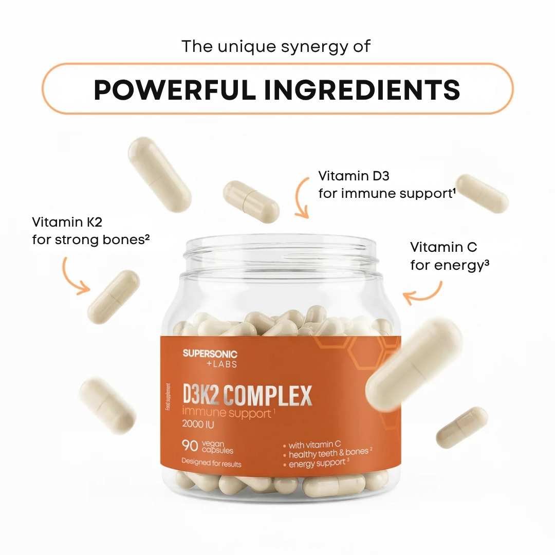 SUPERSONIC +LABS D3K2 Complex - immune support 90 vegan capsules - SUPERSONIC - Vesa Beauty