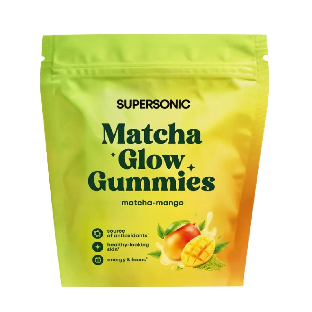 Natural Cosmetics SUPERSONIC Matcha Glow Gummies - Matcha-Mango 90g  | support for skin health & energy