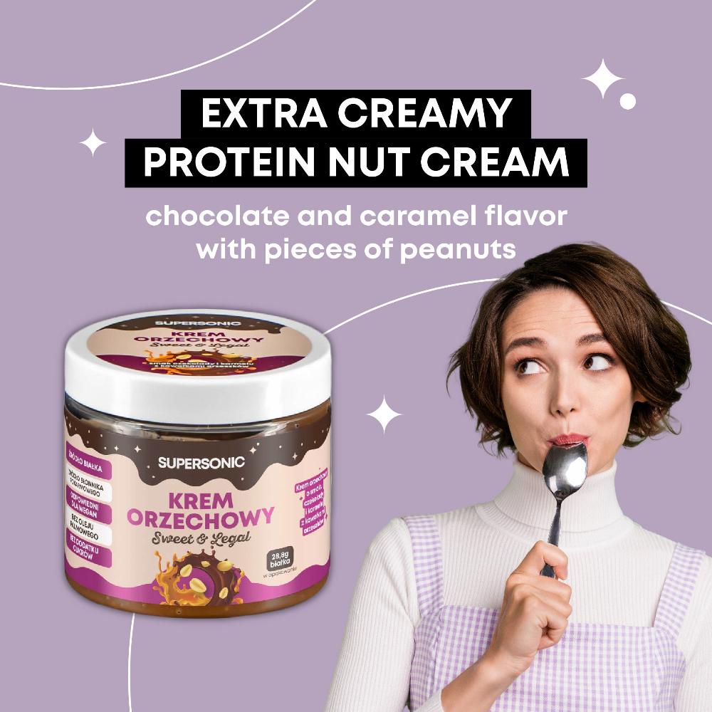 SUPERSONIC Nut Spread with flavour of Chocolate and Caramel with nut pieces 160g - SUPERSONIC - Vesa Beauty