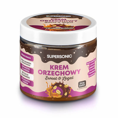 SUPERSONIC Nut Spread with flavour of Chocolate and Caramel with nut pieces 160g - SUPERSONIC - Vesa Beauty
