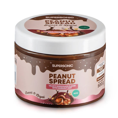 SUPERSONIC Peanut Spread with Velvety Chocolate flavour with Hazelnut hint KETO 500g - SUPERSONIC - Vesa Beauty