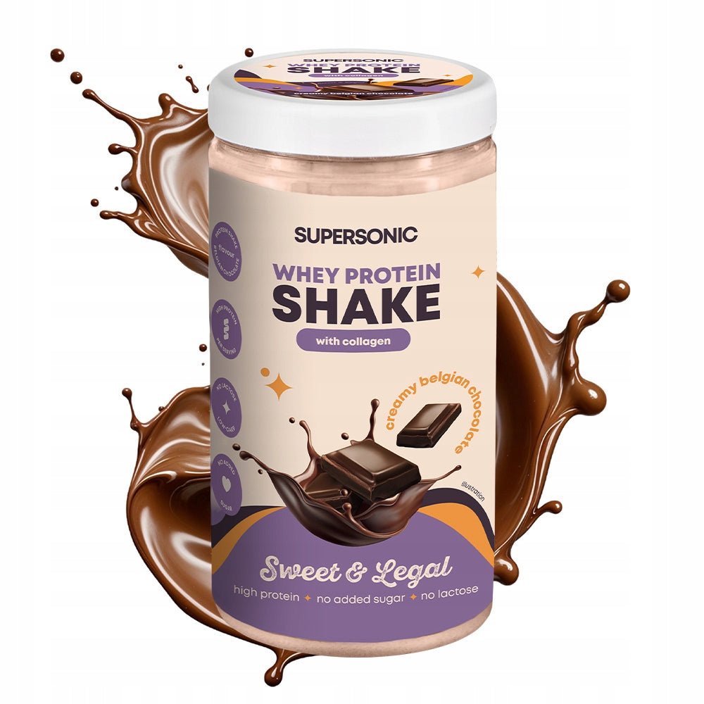 SUPERSONIC Whey Protein SHAKE with collagen - Belgian Chocolate 560g - SUPERSONIC - Vesa Beauty