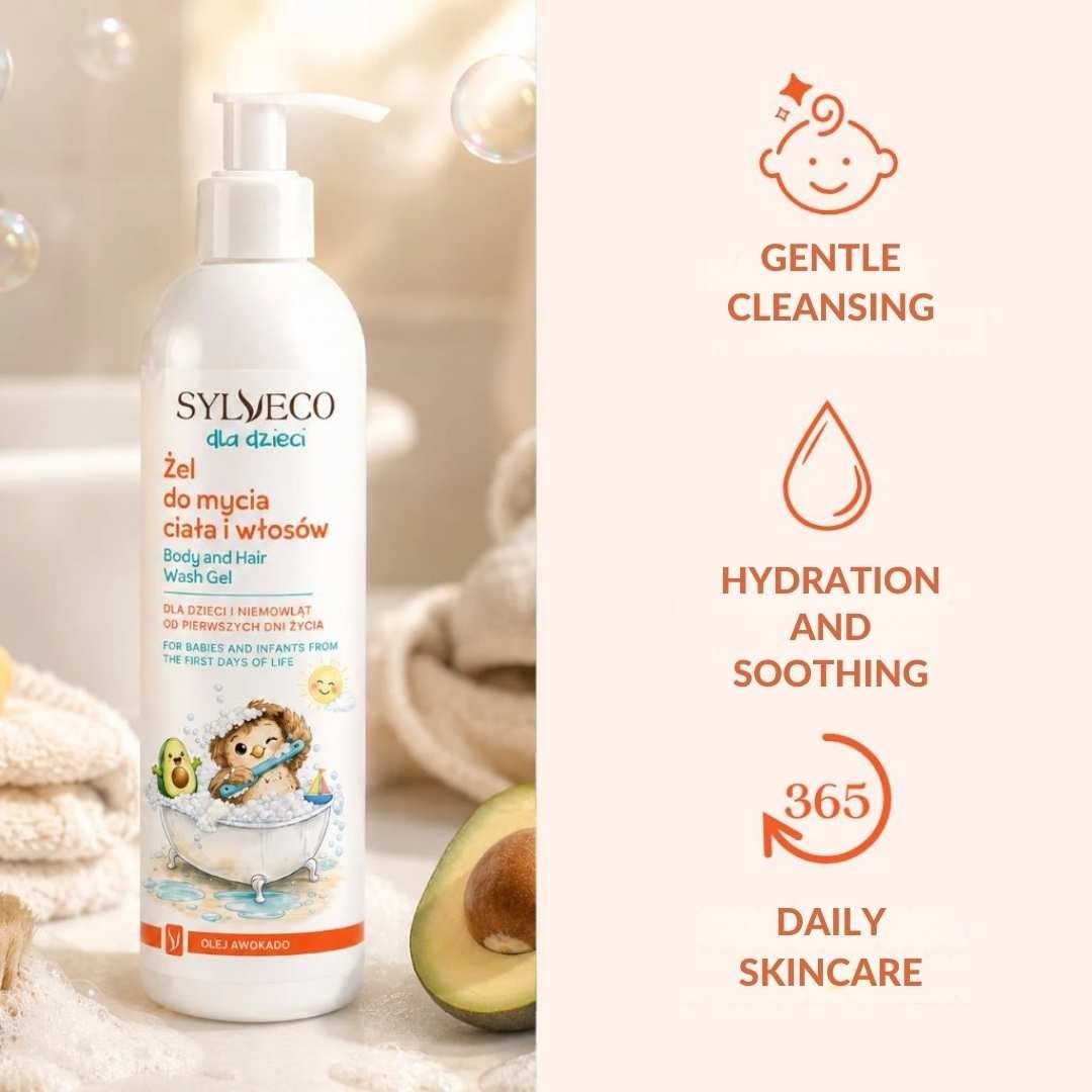 Sylveco For Baby. Body & Hair Wash Gel AVOCADO OIL 300ml - Sylveco - Vesa Beauty