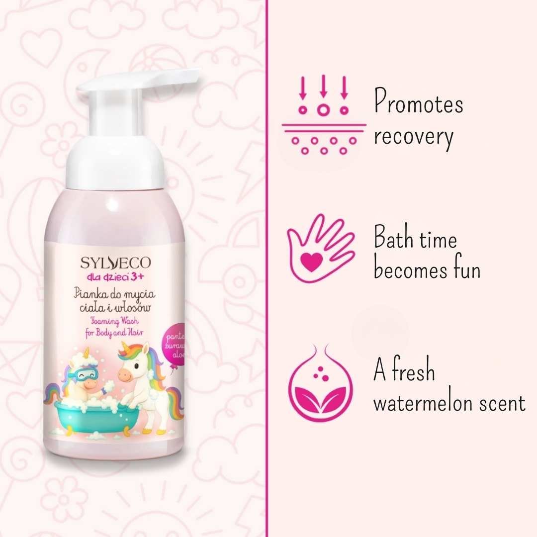 Sylveco For Kids 3+ Foaming Wash for Body and Hair - Watermelon 290ml - Sylveco - Vesa Beauty