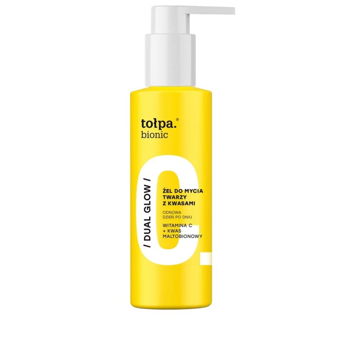 Natural Cosmetics Tołpa bionic DUAL GLOW face wash gel with acids 195ml