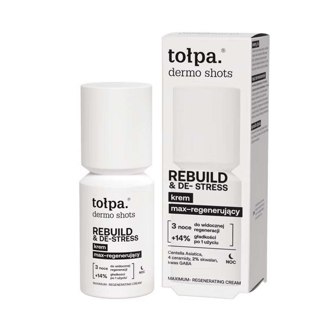 Tołpa dermo shots REBUILD & DE‑STRESS Max‑Regenerating Night Cream 50ml - Tołpa - Vesa Beauty