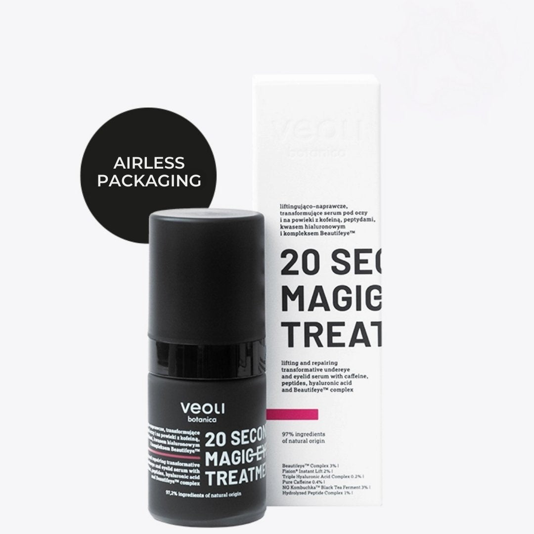 Natural Cosmetics 20 SECONDS MAGIC EYE TREATMENT lifting-repairing transformative undereye & eyelid serum with caffeine, peptides, hyaluronic acid & Beautifeye™ complex 15ml
