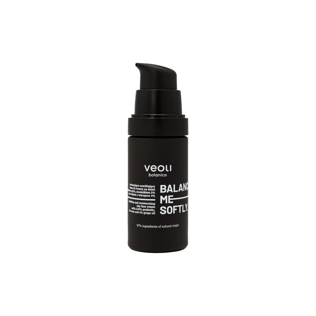 Veoli Botanica BALANCE ME SOFTLY calming &amp; moisturizing day cream with 0.25% prebiotic, 2% urea, 4% grape seed oil 30ml - Veoli Botanica - Vesa Beauty