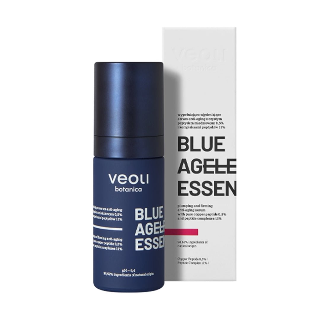 Veoli Botanica BLUE AGELESS ESSENCE Plumping and firming anti - ageing serum with 0.5% pure copper peptide and 11% peptide complexes 30ml - Veoli Botanica - Vesa Beauty