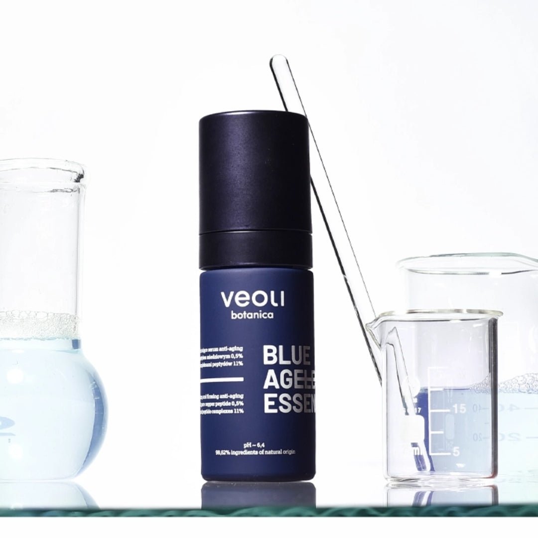 Veoli Botanica BLUE AGELESS ESSENCE Plumping & Firming anti - aging Serum with pure copper peptide 0.5% & peptide complexes 11% 30ml - Veoli Botanica - Vesa Beauty