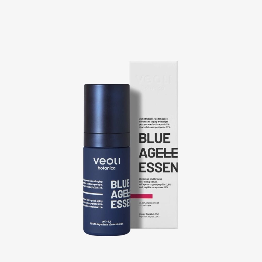 Veoli Botanica BLUE AGELESS ESSENCE Plumping & Firming anti - aging Serum with pure copper peptide 0.5% & peptide complexes 11% 30ml - Veoli Botanica - Vesa Beauty