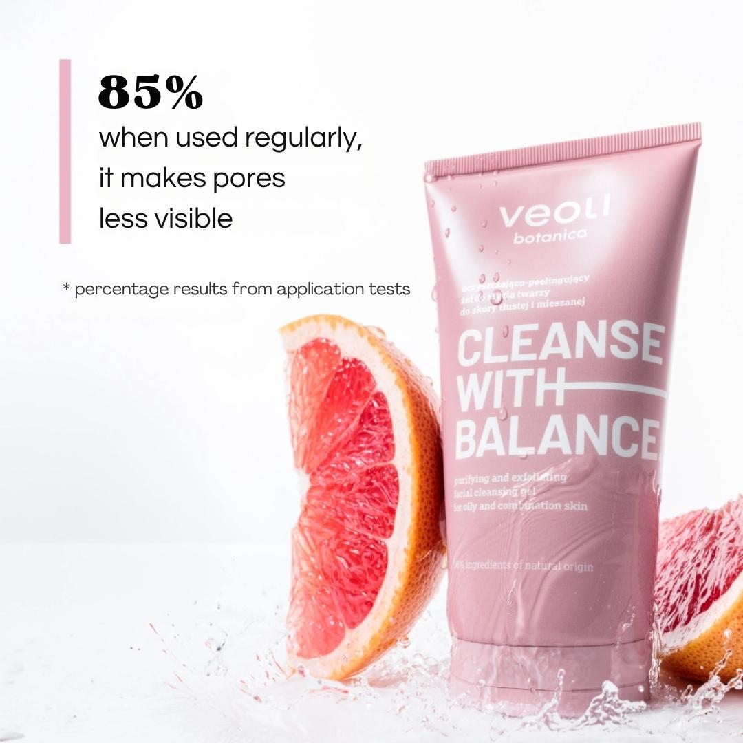 Veoli Botanica CLEANSE WITH BALANCE Purifying and exfoliating facial cleansing gel for oily and combination skin 150ml - Veoli Botanica - Vesa Beauty