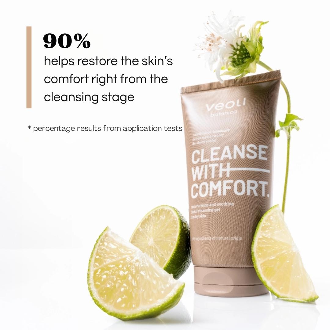 Veoli Botanica CLEANSE WITH COMFORT moisturising and soothing facial cleansing gel for dry skin 150ml - Veoli Botanica - Vesa Beauty