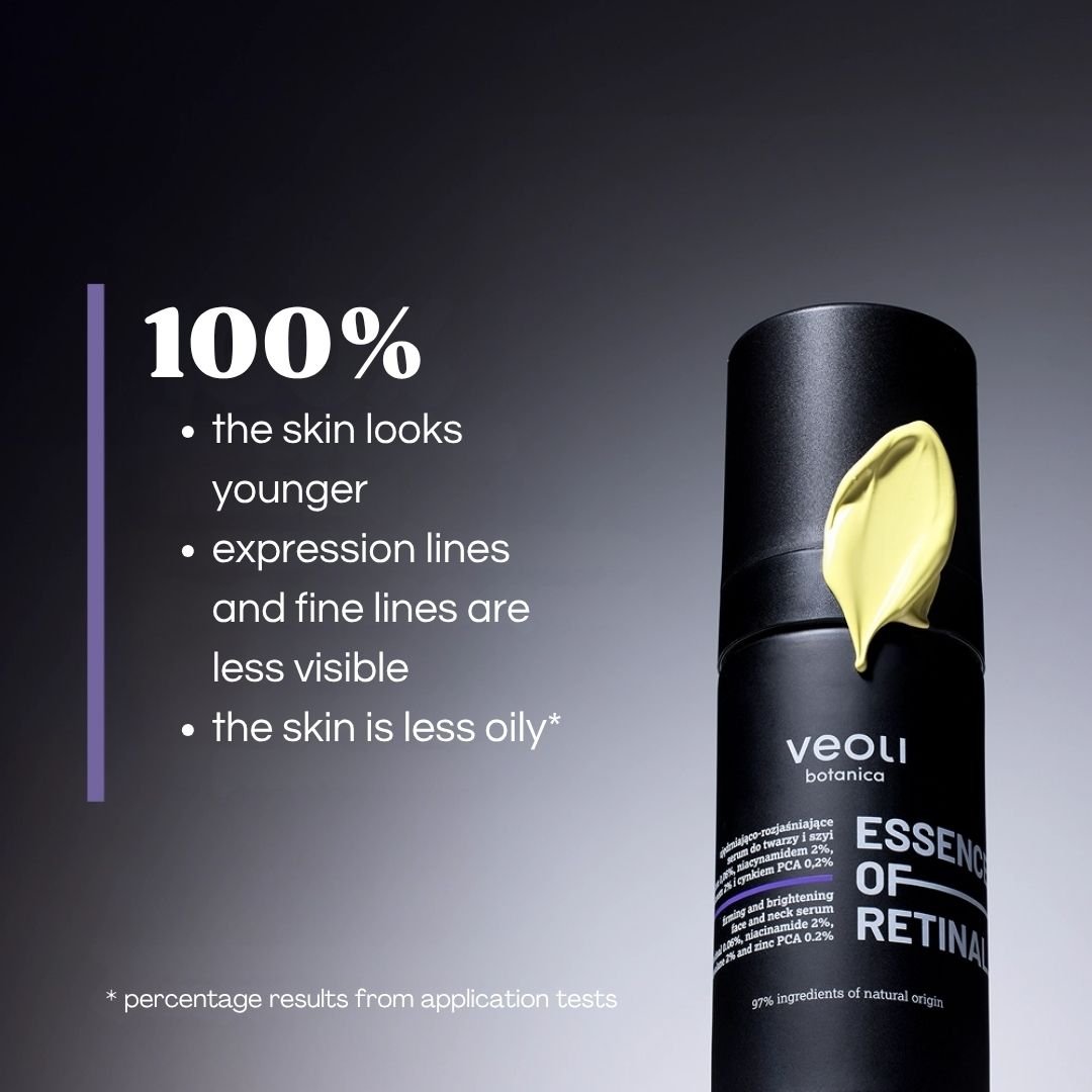 Veoli Botanica ESSENCE OF RETINAL firming and brightening face & neck serum with retinal 0.06%, niacinamide 2%, squalane 2%, zinc PCA 0.2% 30ml - Veoli Botanica - Vesa Beauty