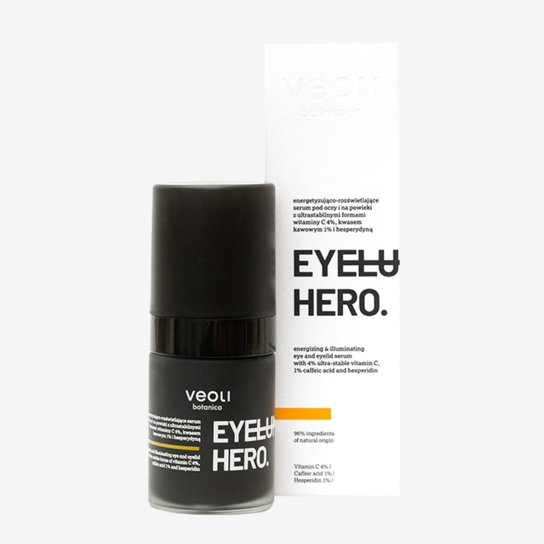 Natural Cosmetics EYELUMINATE HERO energizing & illuminator eye & eyelid serum with 4% ultra-stable vitamin C, 1% caffeic acid & hesperidin 15ml