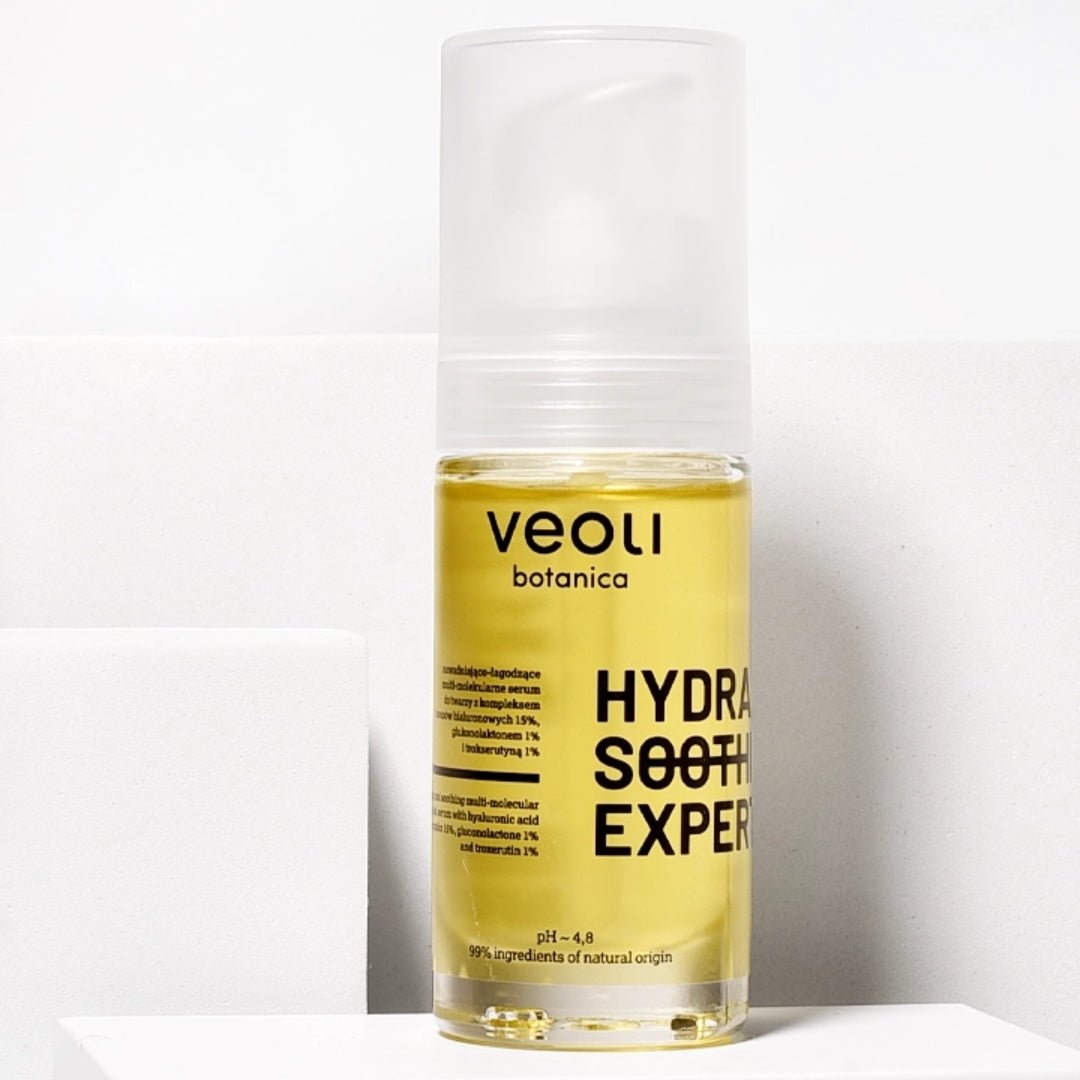 Veoli Botanica HYDRA SOOTHING EXPERT Hydrating & Soothing multi - molecular facial serum with hyaluronic acid complex 15%, gluconolactone 1% & troxerutin 1% 30ml - Veoli Botanica - Vesa Beauty