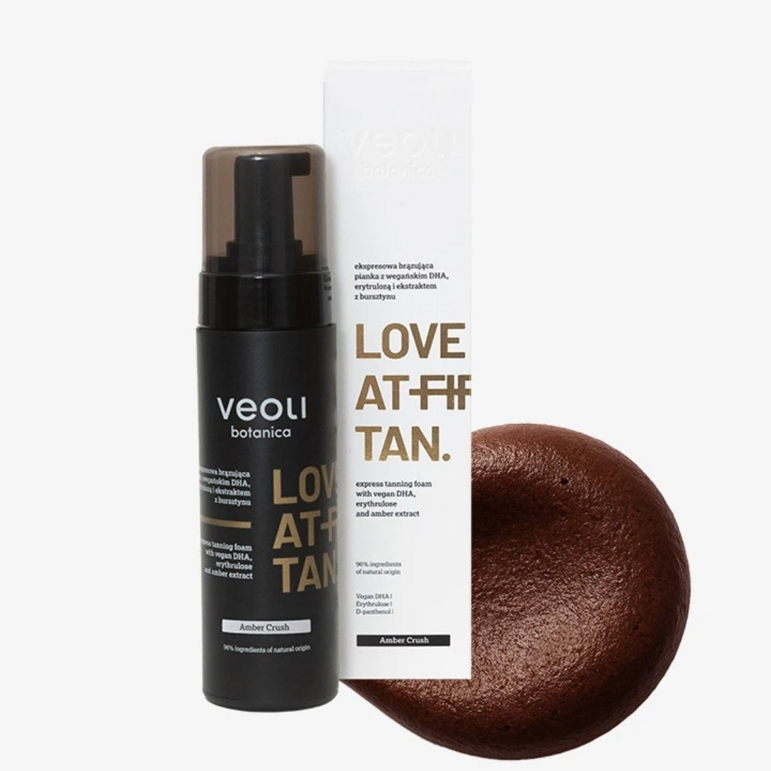 Natural Cosmetics LOVE AT FIRST TAN AMBER CRUSH Express Tanning Foam with vegan DHA, erythrulose and amber extract 200ml
