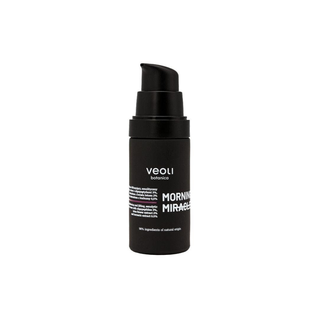 Veoli Botanica MORNING MIRACLE Brightening &amp; lifting senolytic day cream with 3% oligopeptides, 2% lotus flower extract, 0.5% turmeric extract 30ml - Veoli Botanica - Vesa Beauty