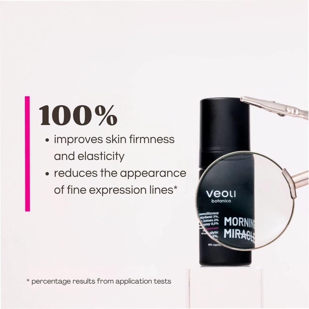 Veoli Botanica MORNING MIRACLE Brightening &amp; lifting senolytic day cream with 3% oligopeptides, 2% lotus flower extract, 0.5% turmeric extract 30ml - Veoli Botanica - Vesa Beauty