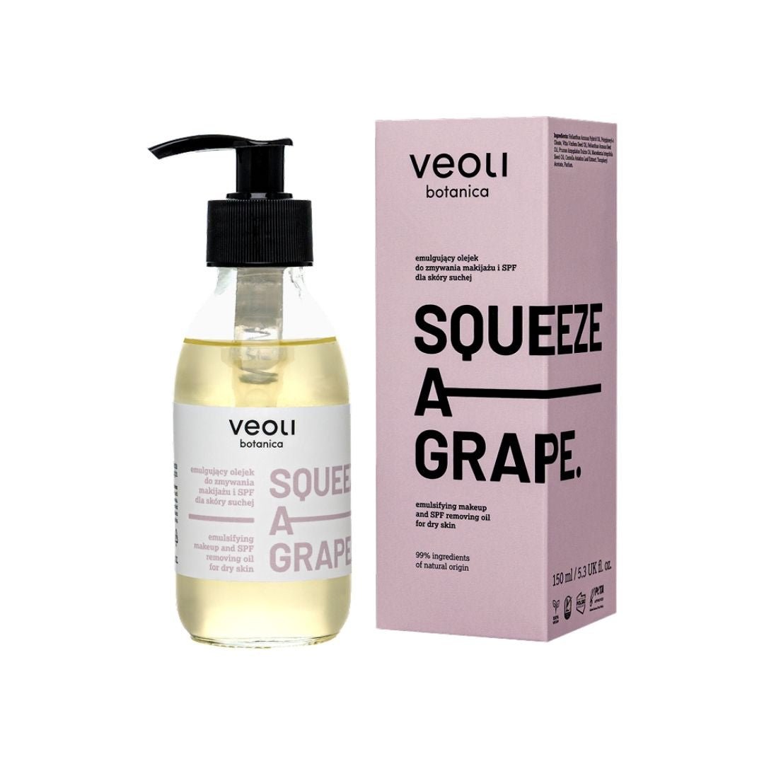 Veoli Botanica SQUEEZE A GRAPE emulsifying makeup and SPF removing oil for dry skin 150ml - Veoli Botanica - Vesa Beauty