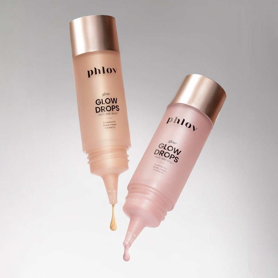 warm gold GLOW DROPS for face & body 15ml - Phlov - Vesa Beauty