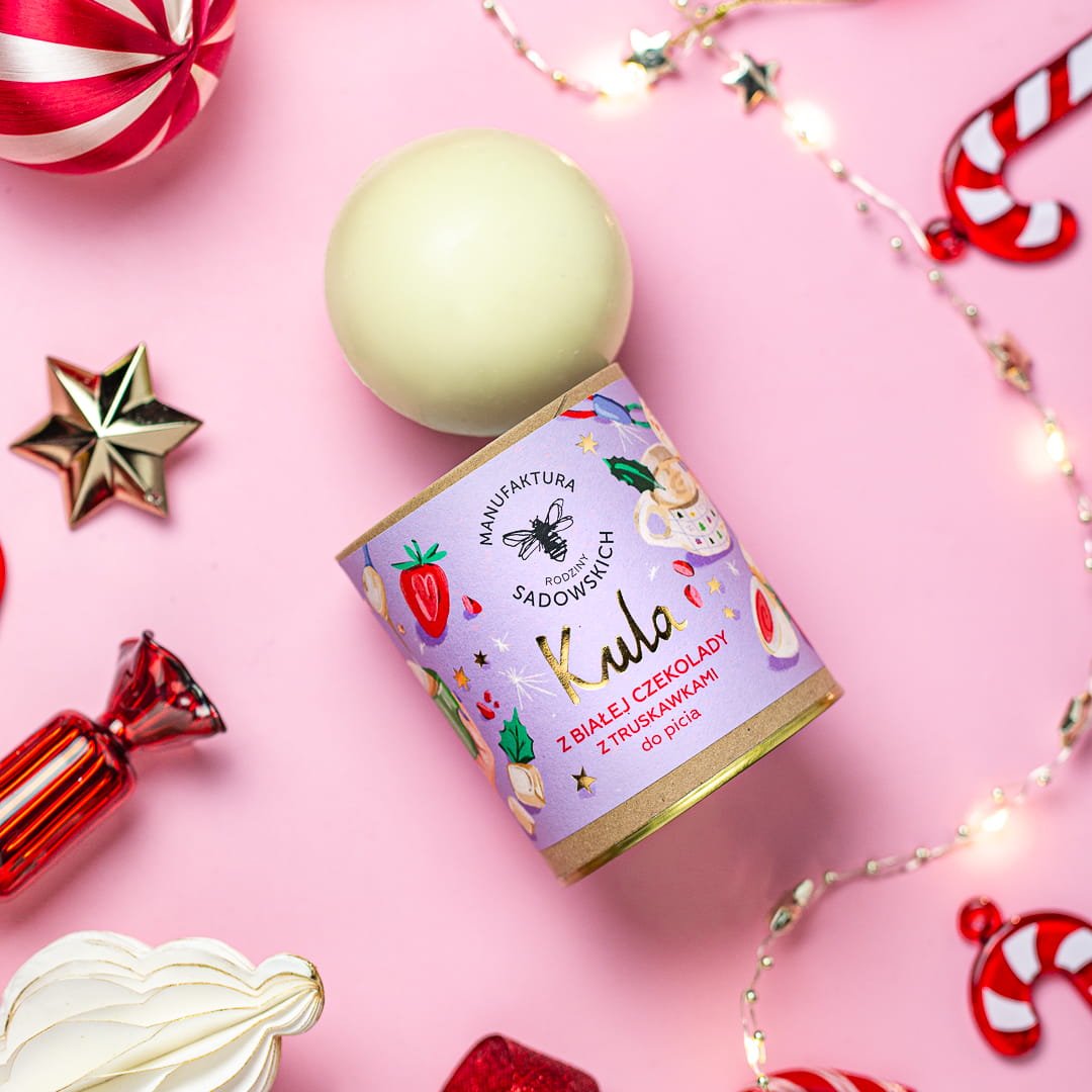 White chocolate ball with strawberries to drink 45g - Sadowski Bee Gardens - Vesa Beauty