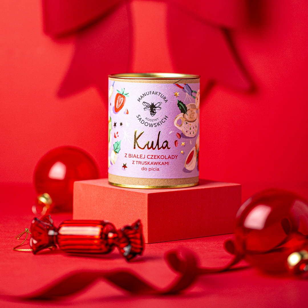 White chocolate ball with strawberries to drink 45g - Sadowski Bee Gardens - Vesa Beauty