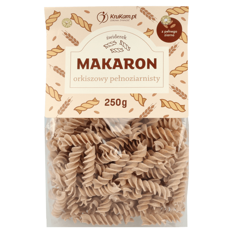 Wholegrain spelt pasta - fusilli 250g - Krukam - Vesa Beauty
